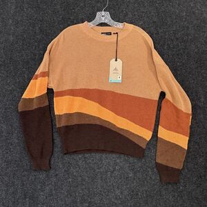 prAna Desert Road Sweater Womens Small Fawn Colorblock Organic Cotton Tencel